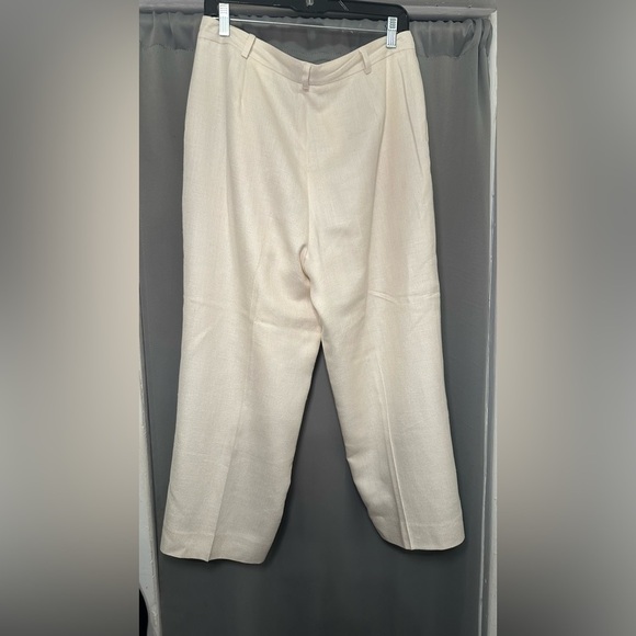 Neiman Marcus Cream Ivory Silk Ankle Pant Trousers Size 12 - Picture 8 of 12